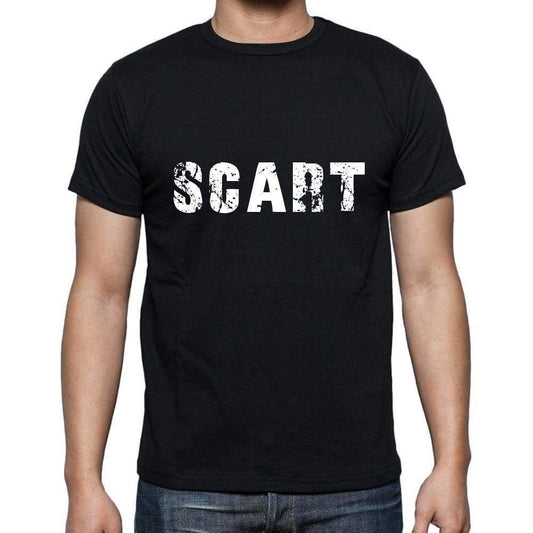 Scart Mens Short Sleeve Round Neck T-Shirt 5 Letters Black Word 00006 - Casual