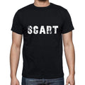 scart Men's Short Sleeve Round Neck T-shirt , 5 letters Black , word 00006