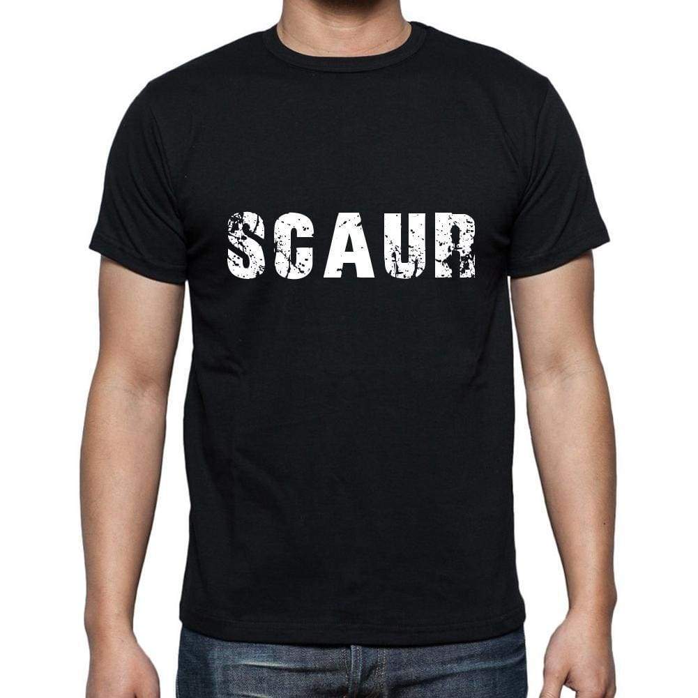 Scaur Mens Short Sleeve Round Neck T-Shirt 5 Letters Black Word 00006 - Casual