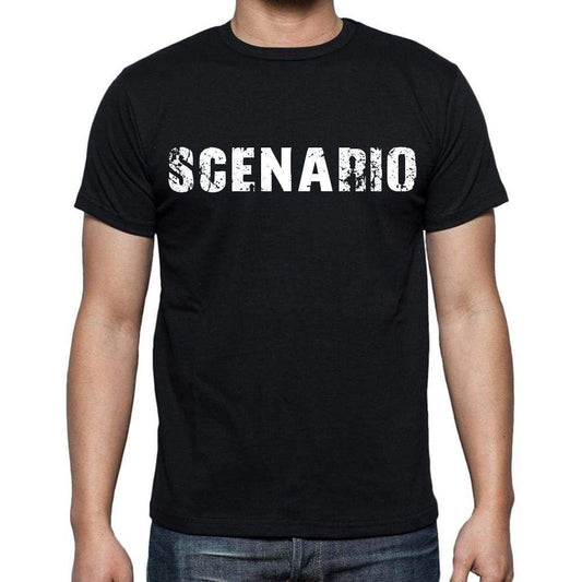 Scenario White Letters Mens Short Sleeve Round Neck T-Shirt 00007