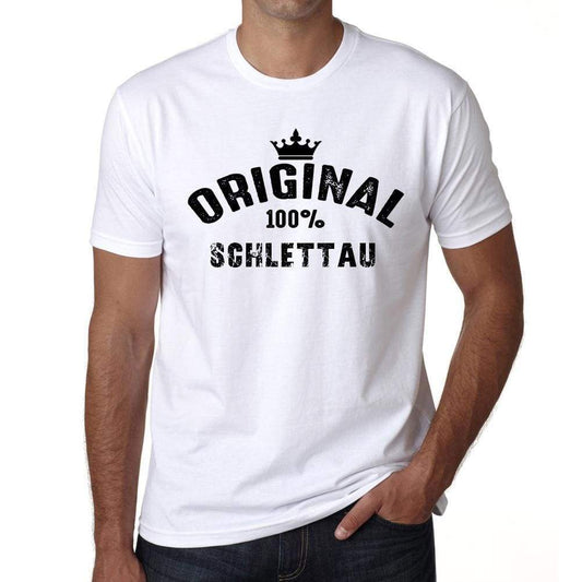 Schlettau 100% German City White Mens Short Sleeve Round Neck T-Shirt 00001 - Casual