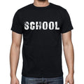 school , white letters, Men's Short Sleeve Round Neck T-shirt 00007