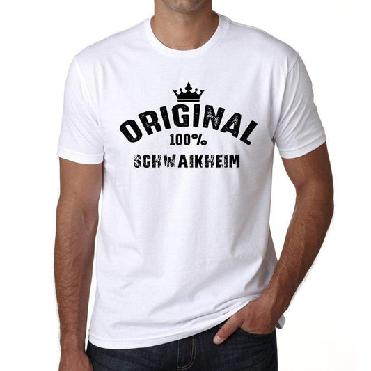 Schwaikheim 100% German City White Mens Short Sleeve Round Neck T-Shirt 00001 - Casual
