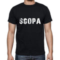 scopa Men's Short Sleeve Round Neck T-shirt , 5 letters Black , word 00006