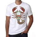 Scorpio zodiac sign, Men's White tee, 100% Cotton 00213