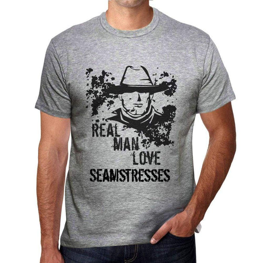 Seamstresses Real Men Love Seamstresses Mens T Shirt Grey Birthday Gift 00540 - Grey / S - Casual