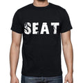 seat , white letters, Men's Short Sleeve Round Neck T-shirt 00007