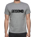 SECOND, Grey, Men's Short Sleeve Round Neck T-shirt 00018