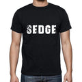 sedge Men's Short Sleeve Round Neck T-shirt , 5 letters Black , word 00006
