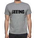 SEEING, Grey, Men's Short Sleeve Round Neck T-shirt 00018