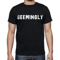 seemingly , white letters, Men's Short Sleeve Round Neck T-shirt 00007
