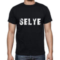 selye Men's Short Sleeve Round Neck T-shirt , 5 letters Black , word 00006