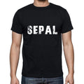 sepal Men's Short Sleeve Round Neck T-shirt , 5 letters Black , word 00006
