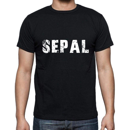 Sepal Mens Short Sleeve Round Neck T-Shirt 5 Letters Black Word 00006 - Casual