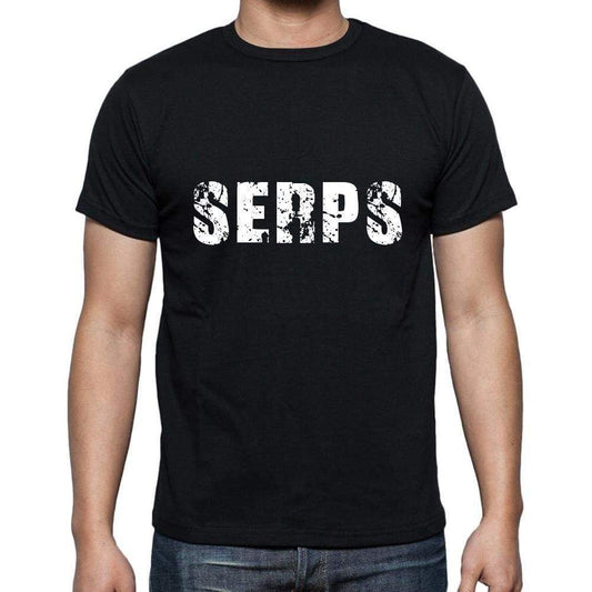 Serps Mens Short Sleeve Round Neck T-Shirt 5 Letters Black Word 00006 - Casual
