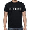 setting , white letters, Men's Short Sleeve Round Neck T-shirt 00007