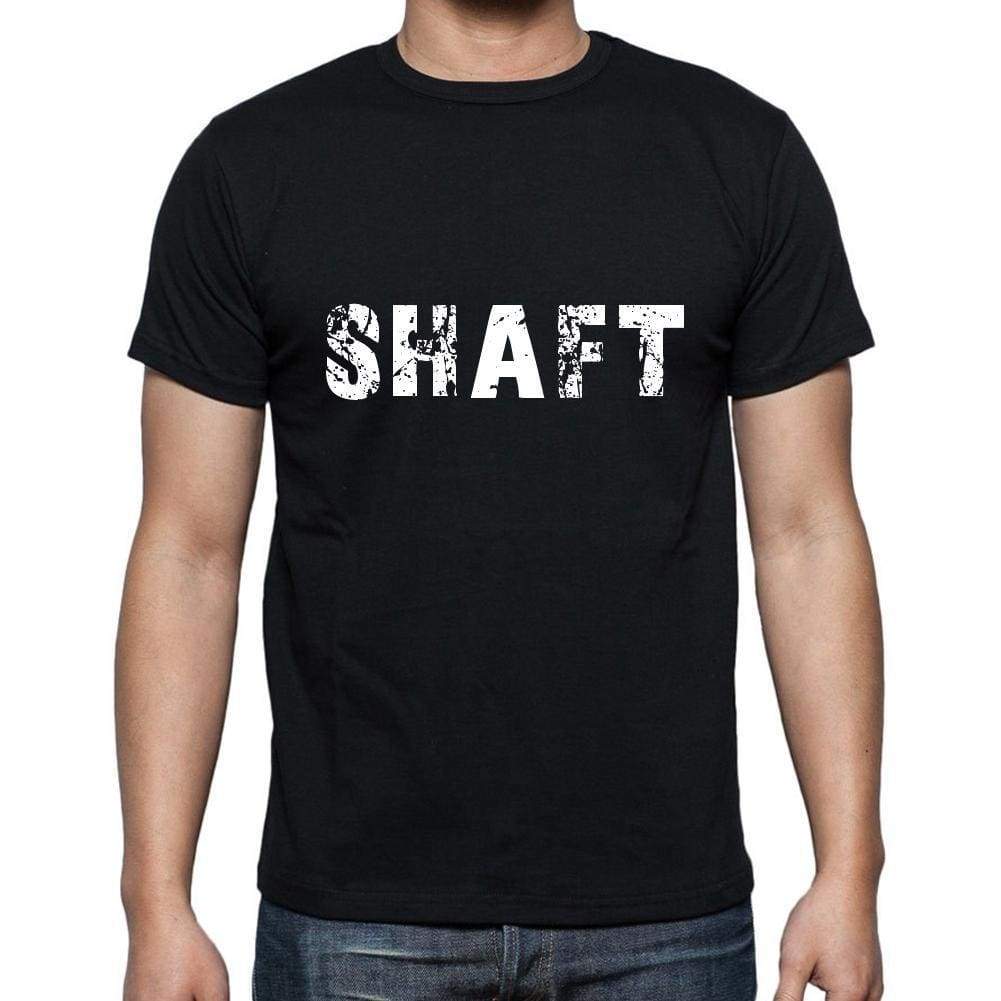 Shaft Mens Short Sleeve Round Neck T-Shirt 5 Letters Black Word 00006 - Casual