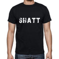 shatt Herren-Kurzarm-T-Shirt mit Rundhalsausschnitt, 5 Buchstaben Schwarz, Wort 00006