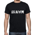 shawm Men's Short Sleeve Round Neck T-shirt , 5 letters Black , word 00006