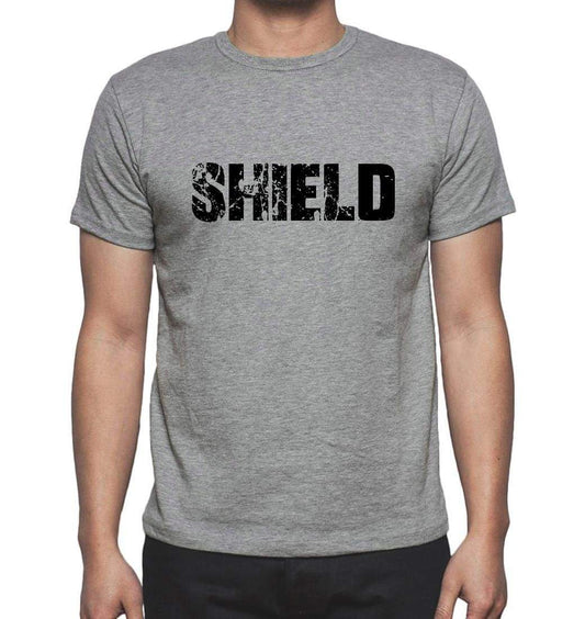 Shield Grey Mens Short Sleeve Round Neck T-Shirt 00018 - Grey / S - Casual