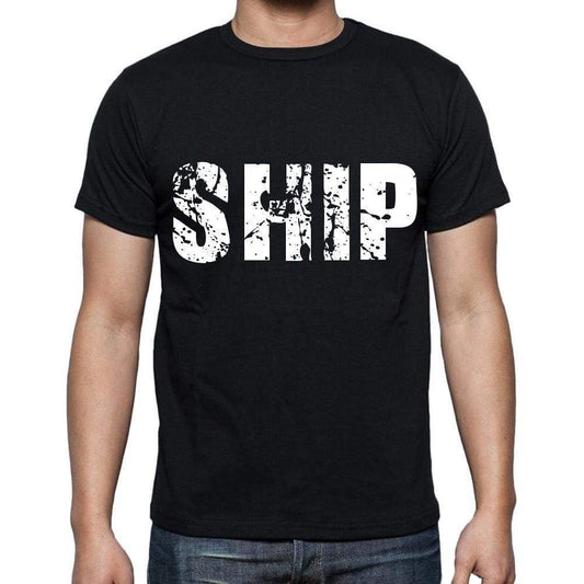 Ship White Letters Mens Short Sleeve Round Neck T-Shirt 00007