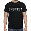 shortly , white letters, Men's Short Sleeve Round Neck T-shirt 00007