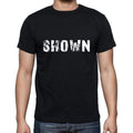 shown Men's Short Sleeve Round Neck T-shirt , 5 letters Black , word 00006