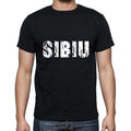 sibiu Men's Short Sleeve Round Neck T-shirt , 5 letters Black , word 00006