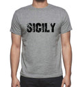 SICILY, Grey, Men's Short Sleeve Round Neck T-shirt 00018