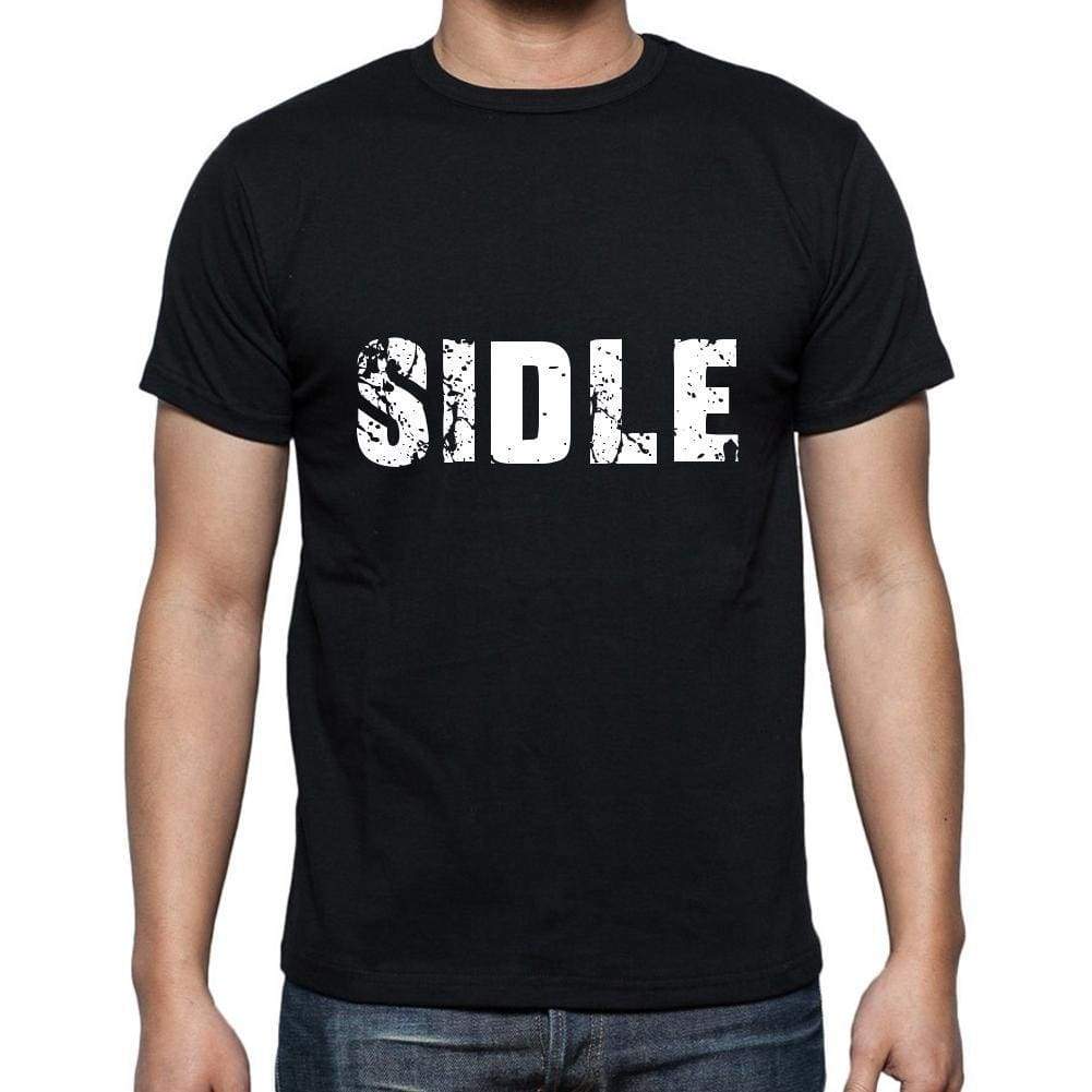 Sidle Mens Short Sleeve Round Neck T-Shirt 5 Letters Black Word 00006 - Casual