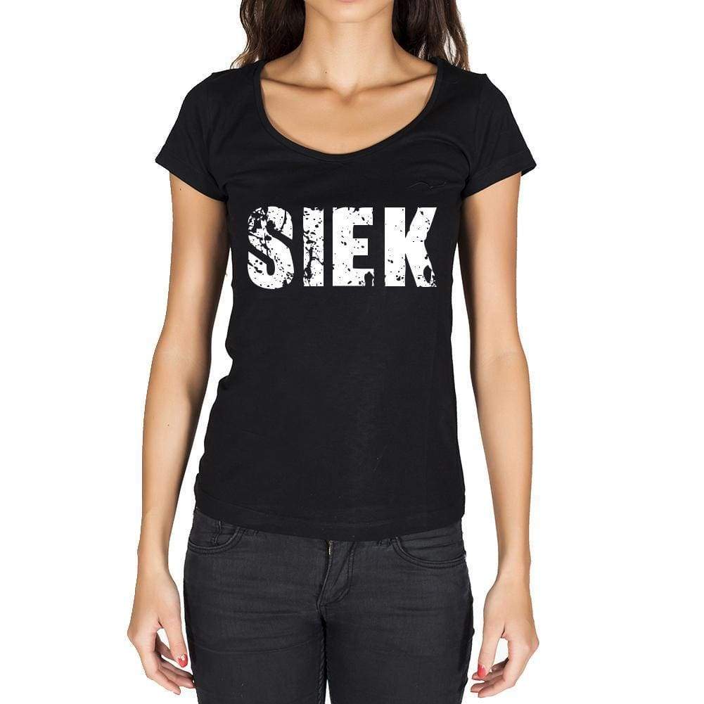 Siek German Cities Black Womens Short Sleeve Round Neck T-Shirt 00002 - Casual
