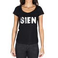 sien, German Cities Black, Women's Short Sleeve Round Neck T-shirt 00002