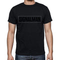 Signalman t shirt, mens t-shirt, occupation, S Size, Black, Cotton