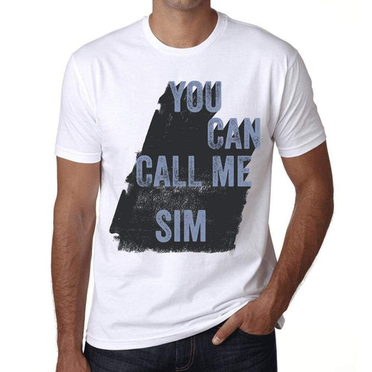Sim You Can Call Me Sim Mens T Shirt White Birthday Gift 00536 - White / Xs - Casual