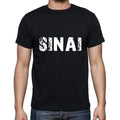 sinai Men's Short Sleeve Round Neck T-shirt , 5 letters Black , word 00006