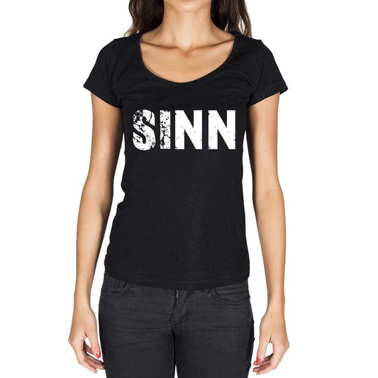 Sinn German Cities Black Womens Short Sleeve Round Neck T-Shirt 00002 - Casual