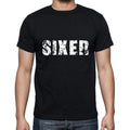 sixer Men's Short Sleeve Round Neck T-shirt , 5 letters Black , word 00006