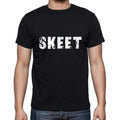 skeet Men's Short Sleeve Round Neck T-shirt , 5 letters Black , word 00006