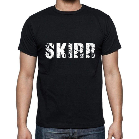 Skirr Mens Short Sleeve Round Neck T-Shirt 5 Letters Black Word 00006 - Casual