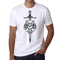 Skull Sword Tribal Tattoo, Men's White tee, 100% Cotton 00162