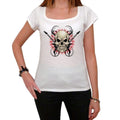 Skull with Guitars, White Women's T-shirt, 100% cotton 00188