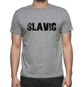 SLAVIC, Grey, Men's Short Sleeve Round Neck T-shirt 00018