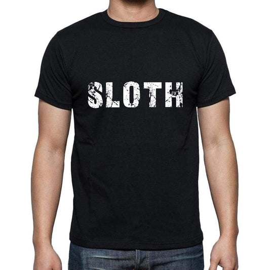 Sloth Mens Short Sleeve Round Neck T-Shirt 5 Letters Black Word 00006 - Casual