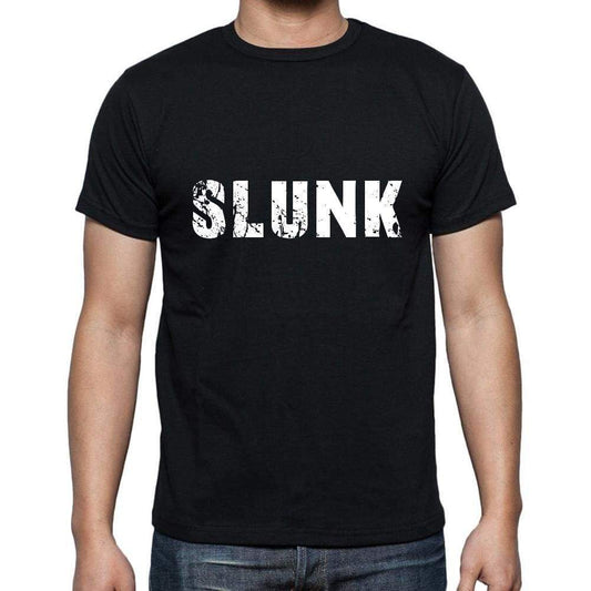Slunk Mens Short Sleeve Round Neck T-Shirt 5 Letters Black Word 00006 - Casual