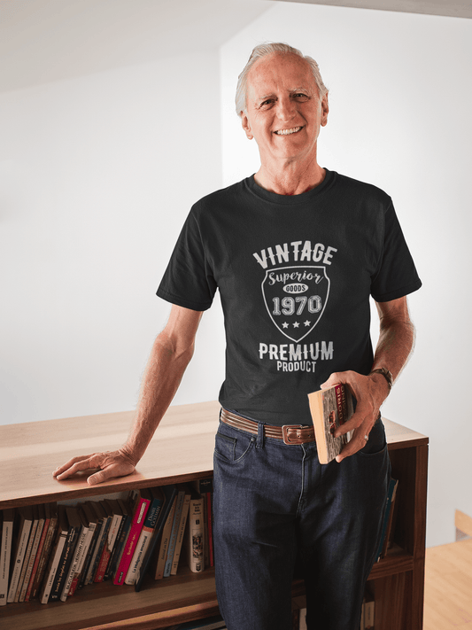 1970 Vintage superior, black, Men's Short Sleeve Round Neck T-shirt 00102