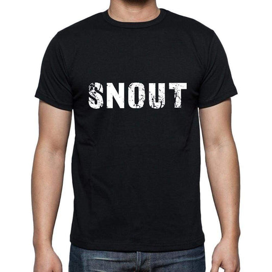 Snout Mens Short Sleeve Round Neck T-Shirt 5 Letters Black Word 00006 - Casual