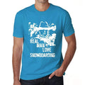 Snowboarding, Real Men Love Snowboarding Men's T shirt Blue Birthday Gift 00541
