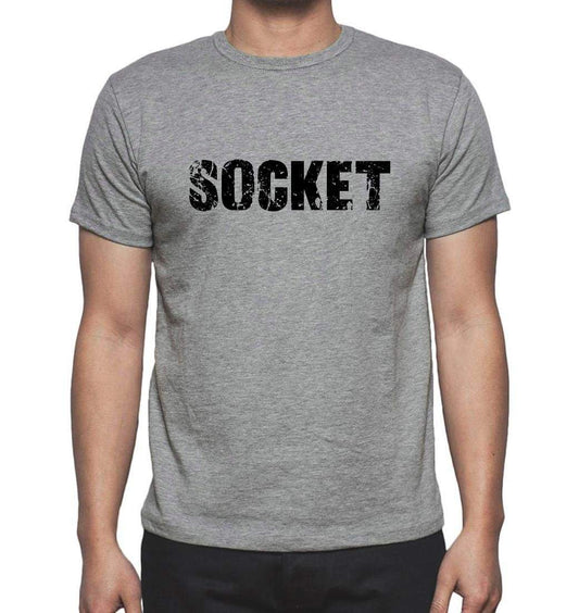 Socket Grey Mens Short Sleeve Round Neck T-Shirt 00018 - Grey / S - Casual