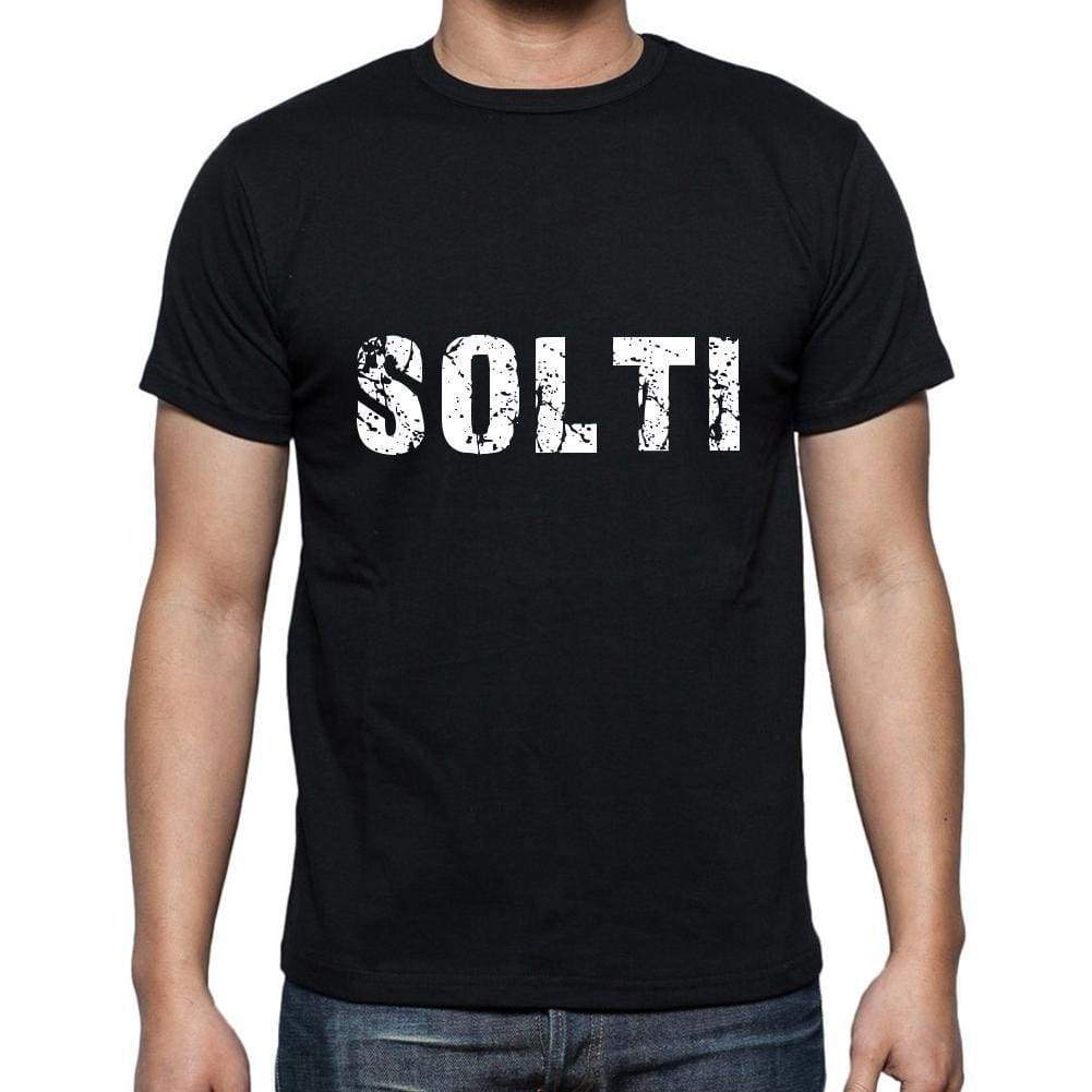 Solti Mens Short Sleeve Round Neck T-Shirt 5 Letters Black Word 00006 - Casual