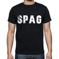 spag Men's Short Sleeve Round Neck T-shirt , 4 letters Black